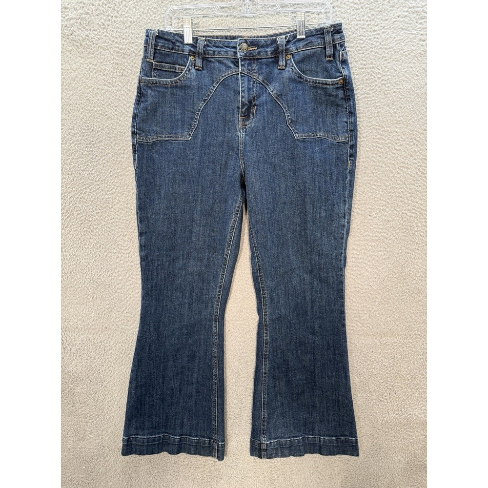 Rock & Roll Jeans Womens 32x30 Blue High Rise Trouser Yoke Front‎ Flared Western